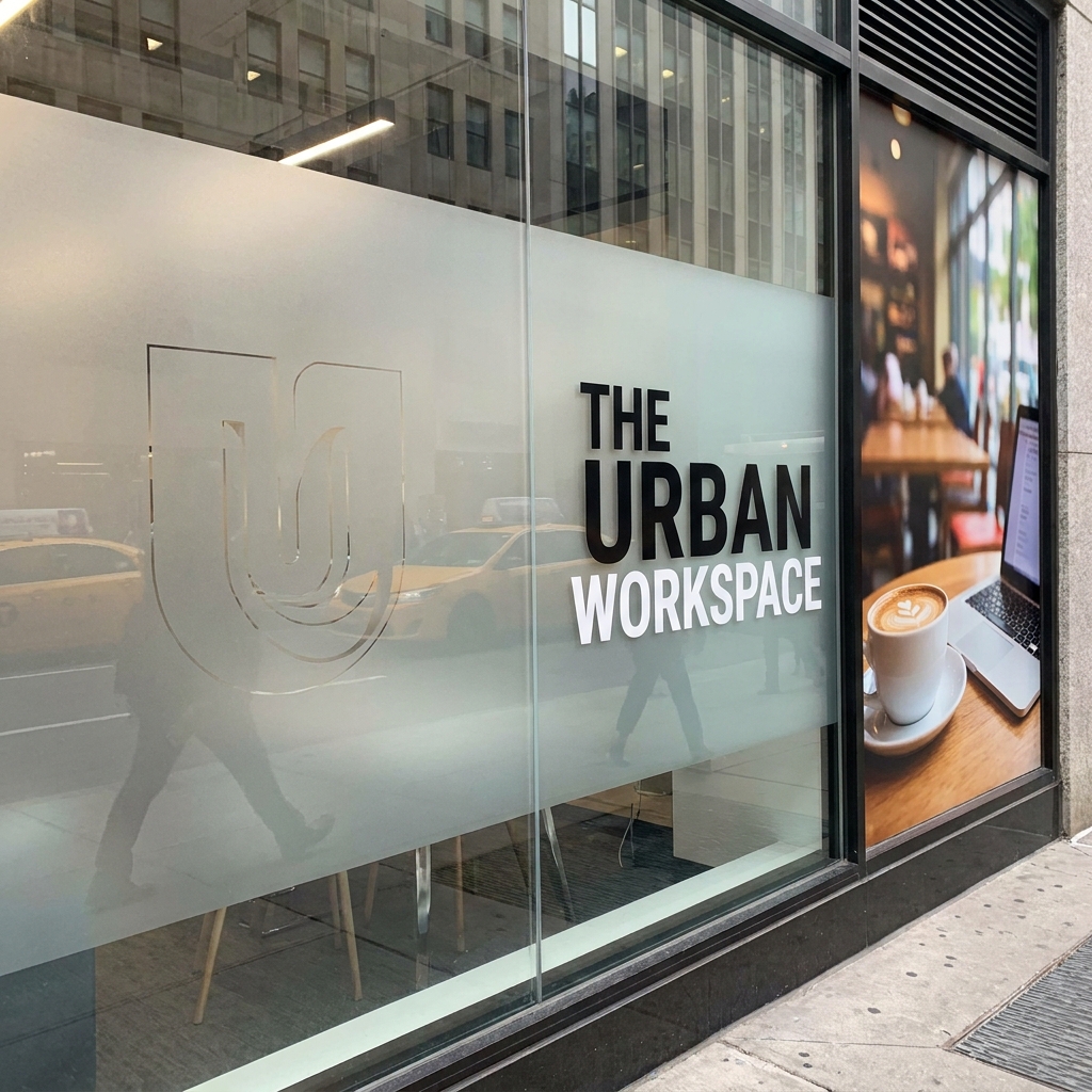 Frosted, cut-vinyl and full-colour window graphics for retail shops and office glass facades
